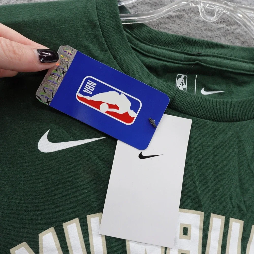 Nike Milwaukee Bucks Damian Lillard 0 NBA‎ Green T Shirt Kids XL NEW